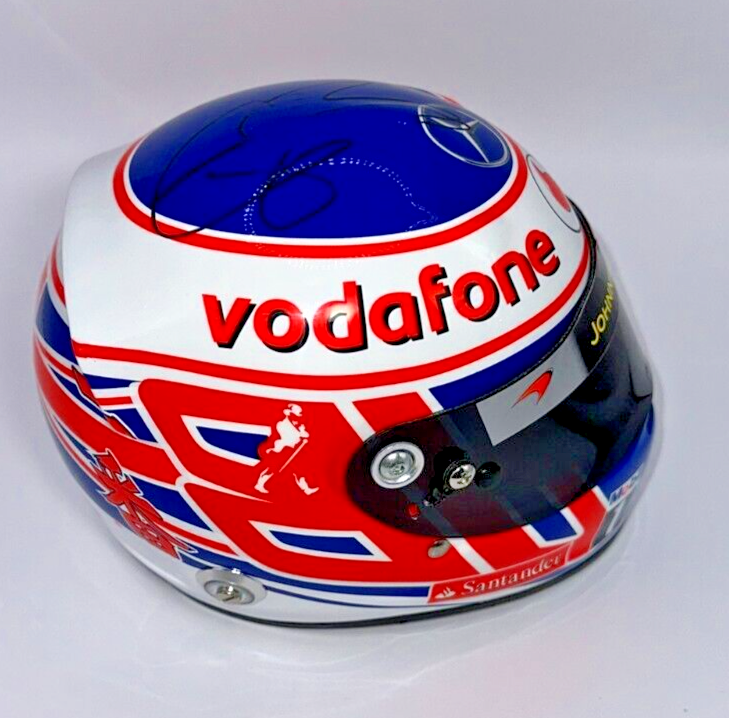 Casque Jenson Button 2011 Vodafone McLaren Mercedes Signé - Échelle 1:2 - Neuf