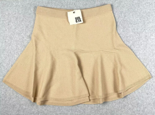 Seroya Skirt Womens Large Tan Julie Flare Crochet Stretch Waist Tennis Preppy