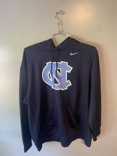 NIKE Therma-Fit UNC North Carolina Tar Heels Pullover Gray Hoodie Mens XL Blue