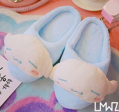 Cute 3D Cinnamoroll Women Girl Warm Home Plush Floor Slippers Shoes USsize 6-7.5