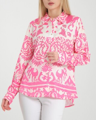 MISSY Satin Bluse ''Pink Explosion'' - mit Strass & Glitzer - MUSTHAVE - NEU