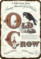 1949 OLD CROW Kentucky Whiskey - GLENN'S CREEK - DECORATIVE REPLICA METAL SIGN