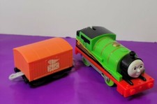 Thomas Friends Trackmaster Percy Train Motorized Engine and postal freight car