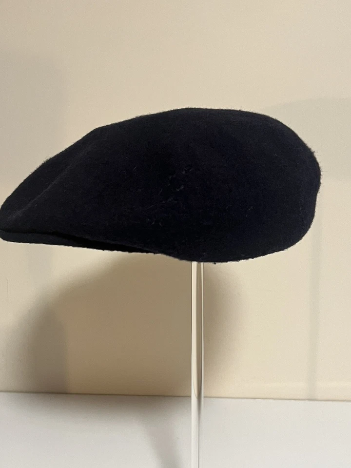 Gorra plana vintage de lana Stetson Newsboy cabbie golfista talla grande azul marino Foto 2 de 4
