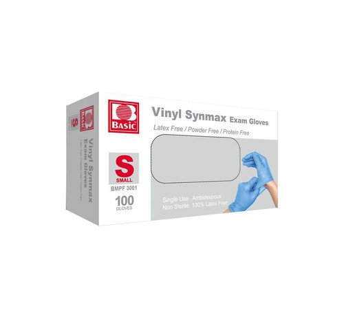 1000 PIEZAS Guantes básicos de examen de vinilo azul talla S - Imagen 9 de 10