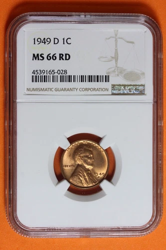 1949-D Red NGC MS66RD Lincoln Wheat Cent 1c #B38813