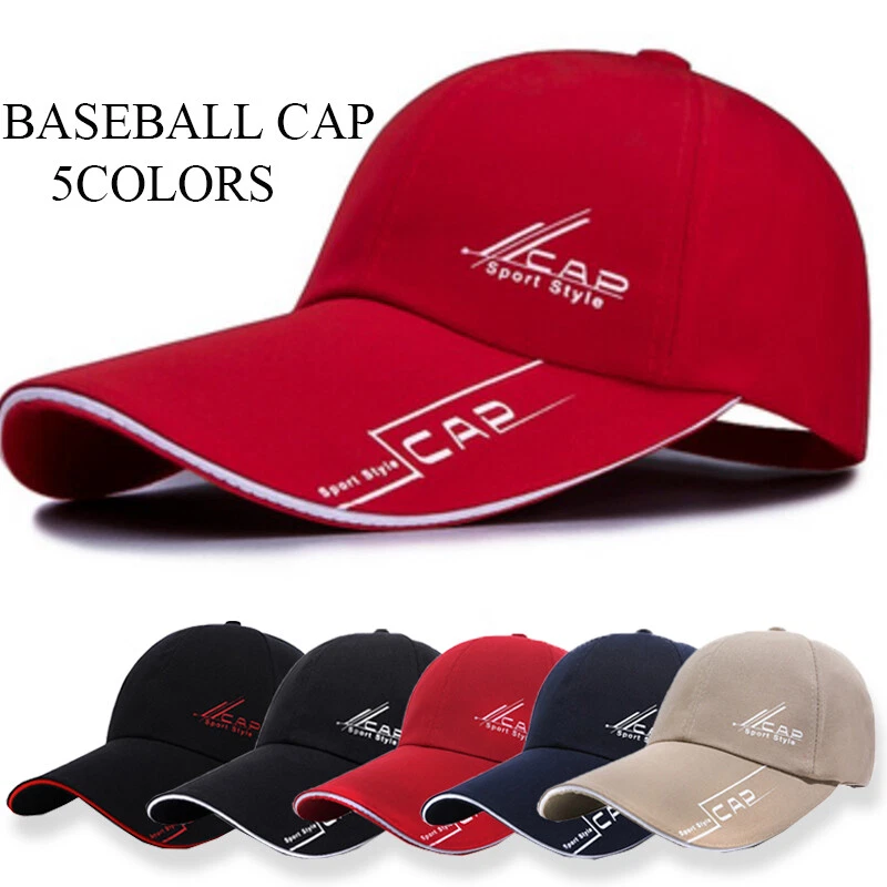 Fashion Sports Cap Mens Hat Baseball Cap Long Visor Brim Shade Snapback Sun  Hat