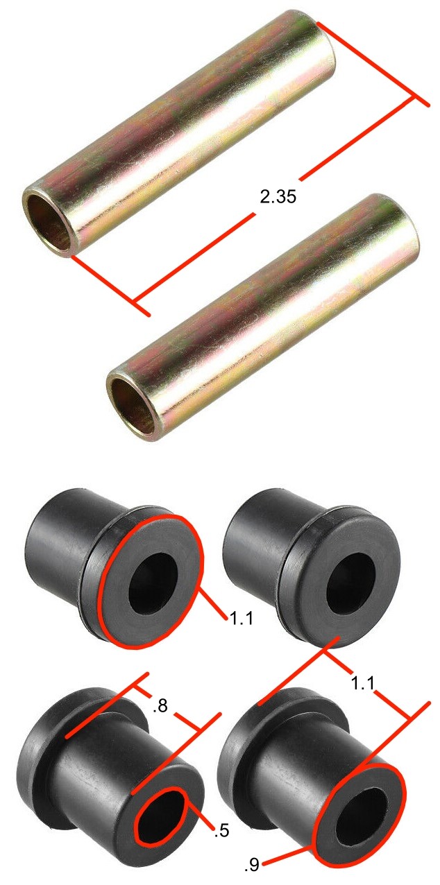 Rear Leaf Spring & Shackle Bushing Kit for EZGO Golf Cart TXT/Medalist