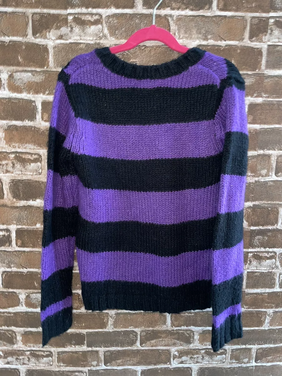 JUSTICE GIRLS 10 KIDS STRIPED SWEATER SEQUIN CHEETAH LEOPARD