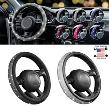 Universal Bling Rhinestone Steering Wheel Cover with Crystal Diamond for Women