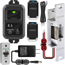 Door Access Control Kit with Electric Strike Lock Remote Control