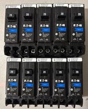 10 PCS Eaton BRP120DF 20A Dual Function Circuit Breaker
