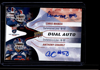 2017 Upper Deck USA Football Chris Manoa Anthony Chairez Dual Autographs USA U17