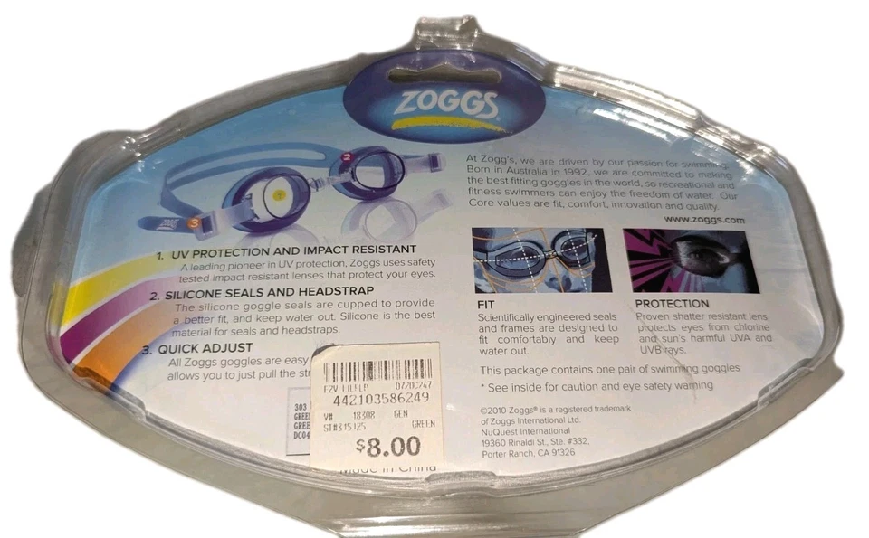 Zoggs Kids Goggles 3-8 Yrs Lil Flipper 2010 UV Block Adjust Silicone F2V LILFLP - Image 3 of 4