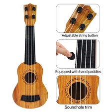 Guitar Toy 35cm Kids Simulating Guitar Music Toy Gift Mini Instruments W Paddles