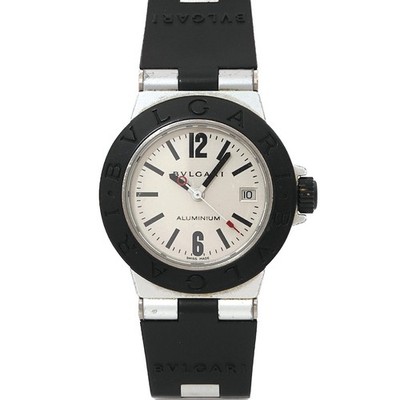 【莉那】BVLGARI AL29TA アルミニウム クォーツ レディース BVLGARI Aluminum AL29TA Date Quartz Silver Dial Ladies Watch