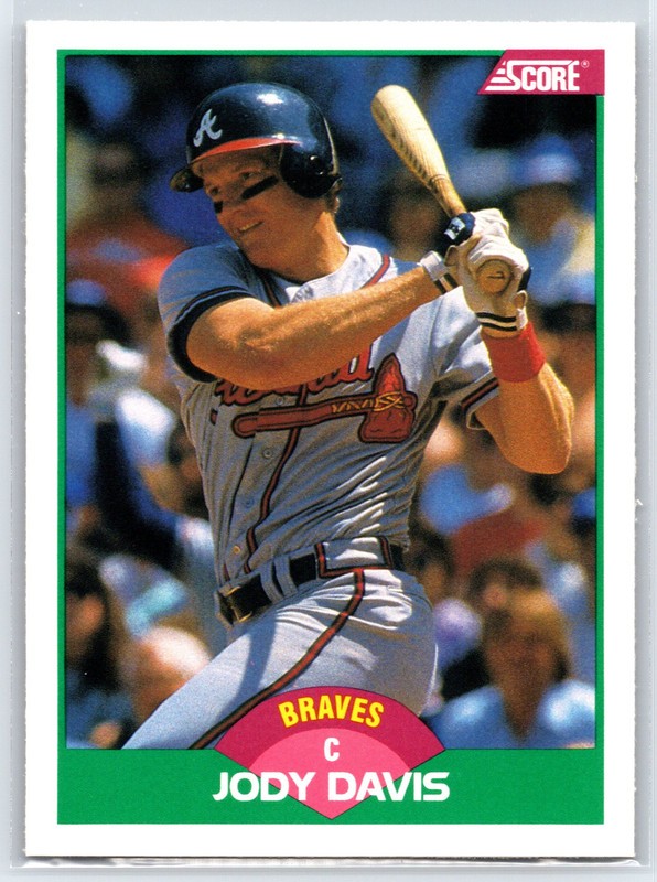 #64T Jody Davis, Atlanta Braves 1989 Score Rookie & Traded Base