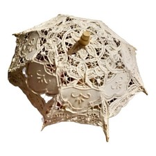 Miniature Victorian Lace Parasol Umbrella Doll 15  X 12  Excellent Condition