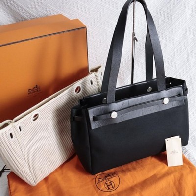 Hermès Herbag Cabas PM Tote, Canvas, Square H
