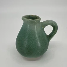 Vintage Gotek Colonia Tovar Venezuela Small Mini Pottery Pitcher Green Turquoise
