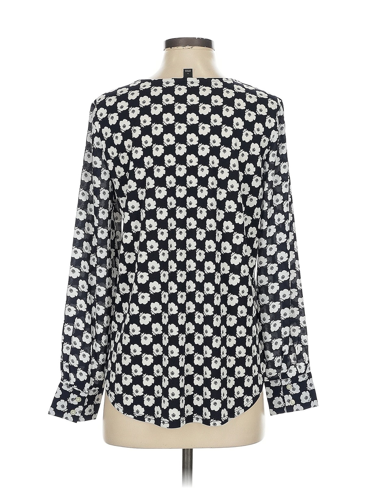 Ann Taylor Women Black Long Sleeve Blouse S