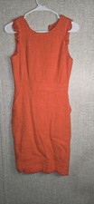 J. Crew Tweed Fringe Orange Dress - Size 2 Fitted, Classic, Preppy!