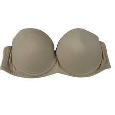 Vintage Body By Victorias Secret 34B Strapless Bra Solid Beige Underwire 4009