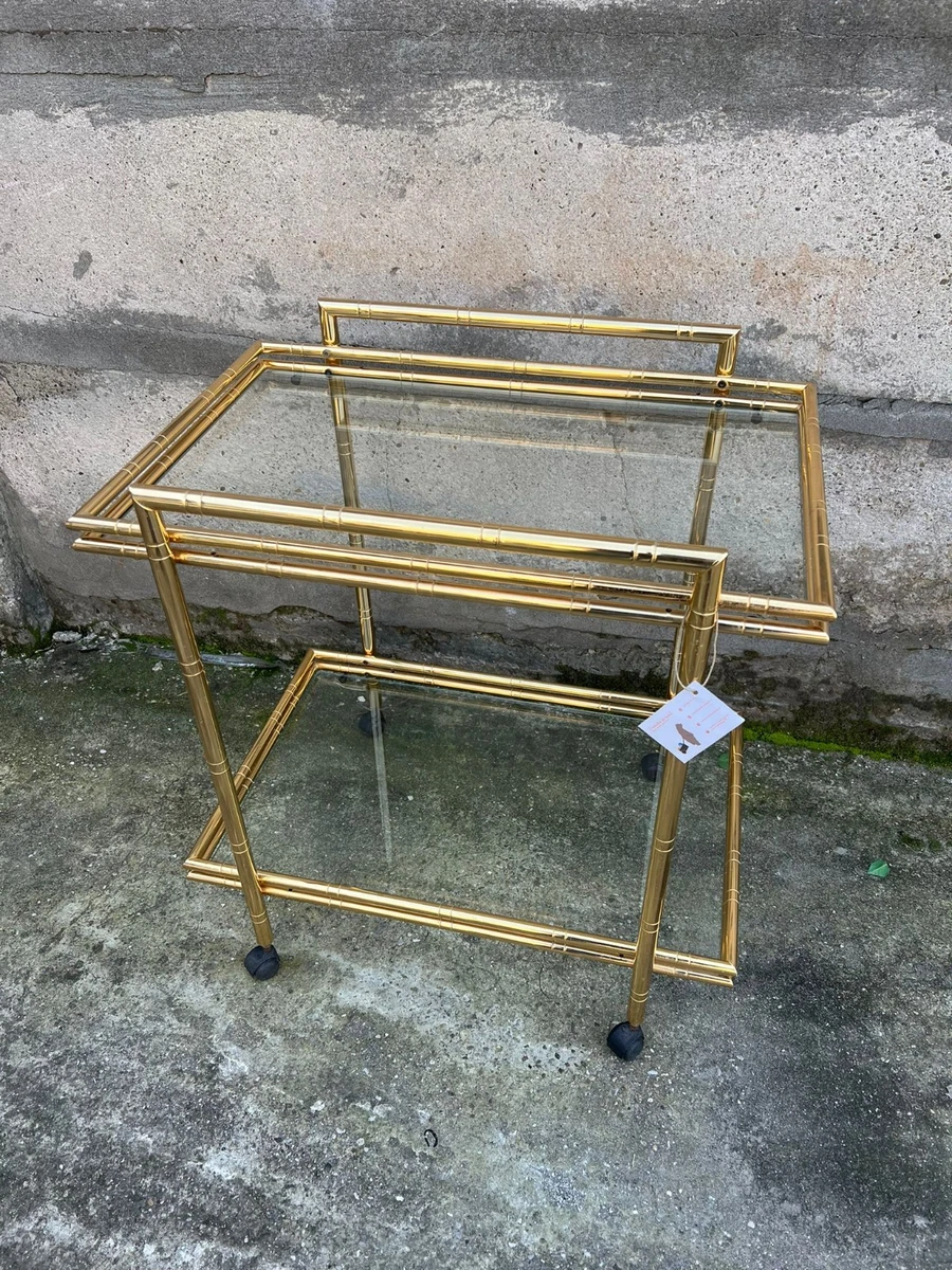 Carrello Portabottiglie Carrello Cucina Con Ruote Carrello Portabevande Lifewit A 3 Livelli - Con Portabottiglie E Portabicchieri, Dorato E Funzionale Carrello Bar Mobile Bar Per Casa Salotto