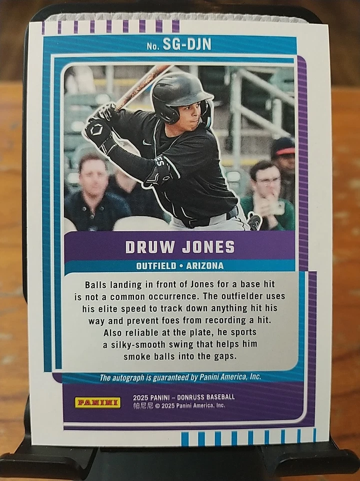 Panani Donruss Signature Series 2025 Druw Jones #SG-DJN Aqua Auto/15 Foto 2 de 2