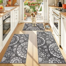 Yamaziot Boho Kitchen Rug Sets of 3 Non Slip Washable Kitchen Mats Kitchen Ru...