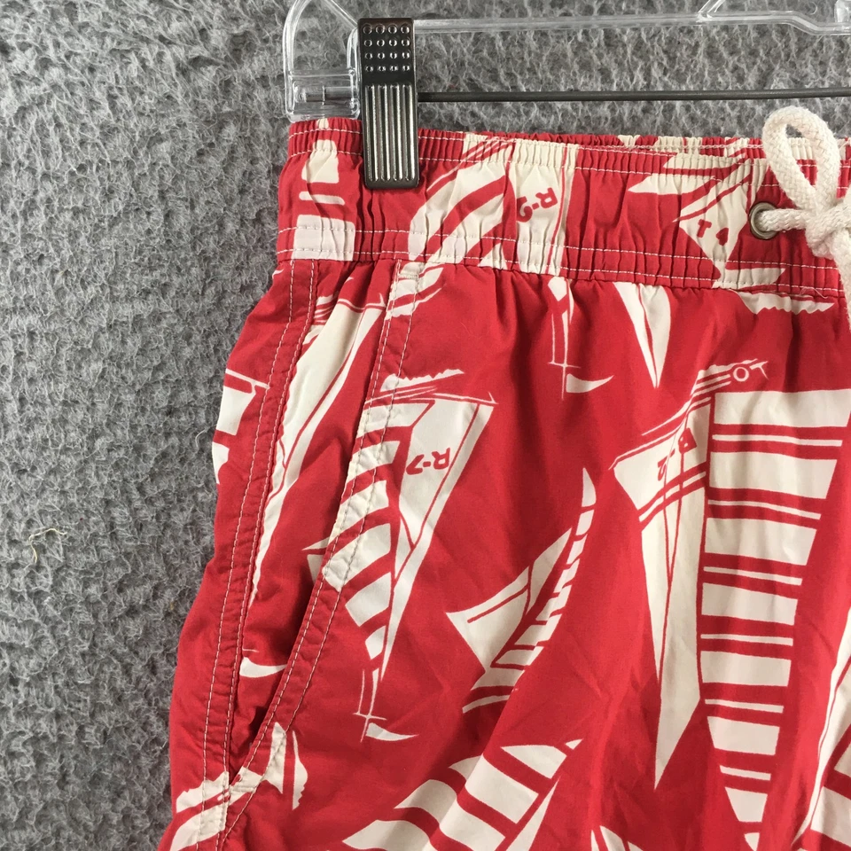 Cordão J.Crew Always Swim Trunk Short Masculino XS Vermelho Cintura Média Estampa Veleiro - Imagem 2 de 4