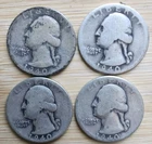 1940 Washington Silver Quarters