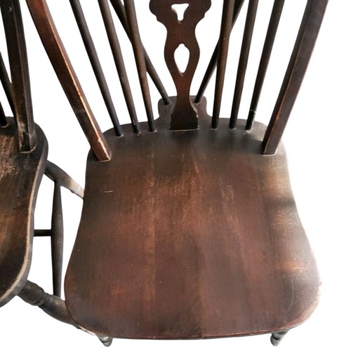 Antique Vintage Oak Wheelback Farmhouse Windsor Dining Chair X2 Please Read - Picture 11 of 16