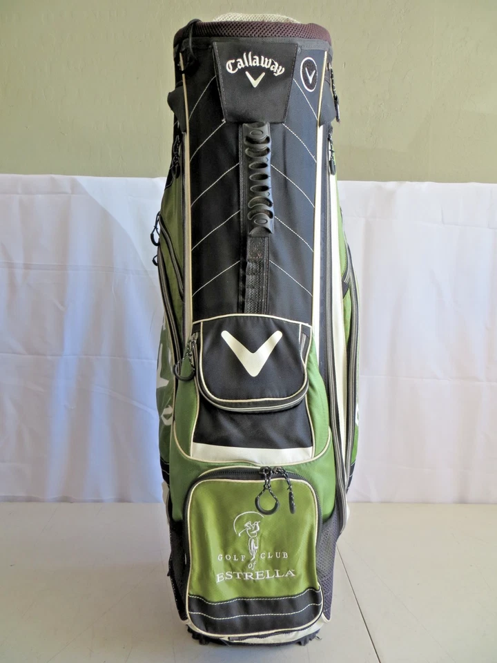 Callaway Golf Cart Bag With 14 Way Divider System Green/Grey/Black 7 Pockets - Image 2 of 4