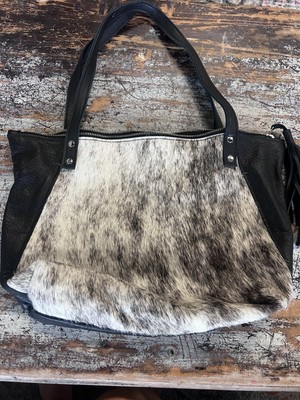 Beaudin Cowhide purse. One of a kind. Leather and fur 