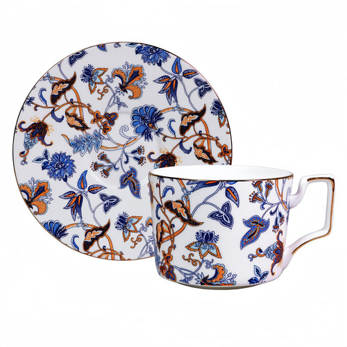 8.5 Ounces Tea Cup and Saucer Set Floral Tea Coffee Cup with Saucer Bone Chin...