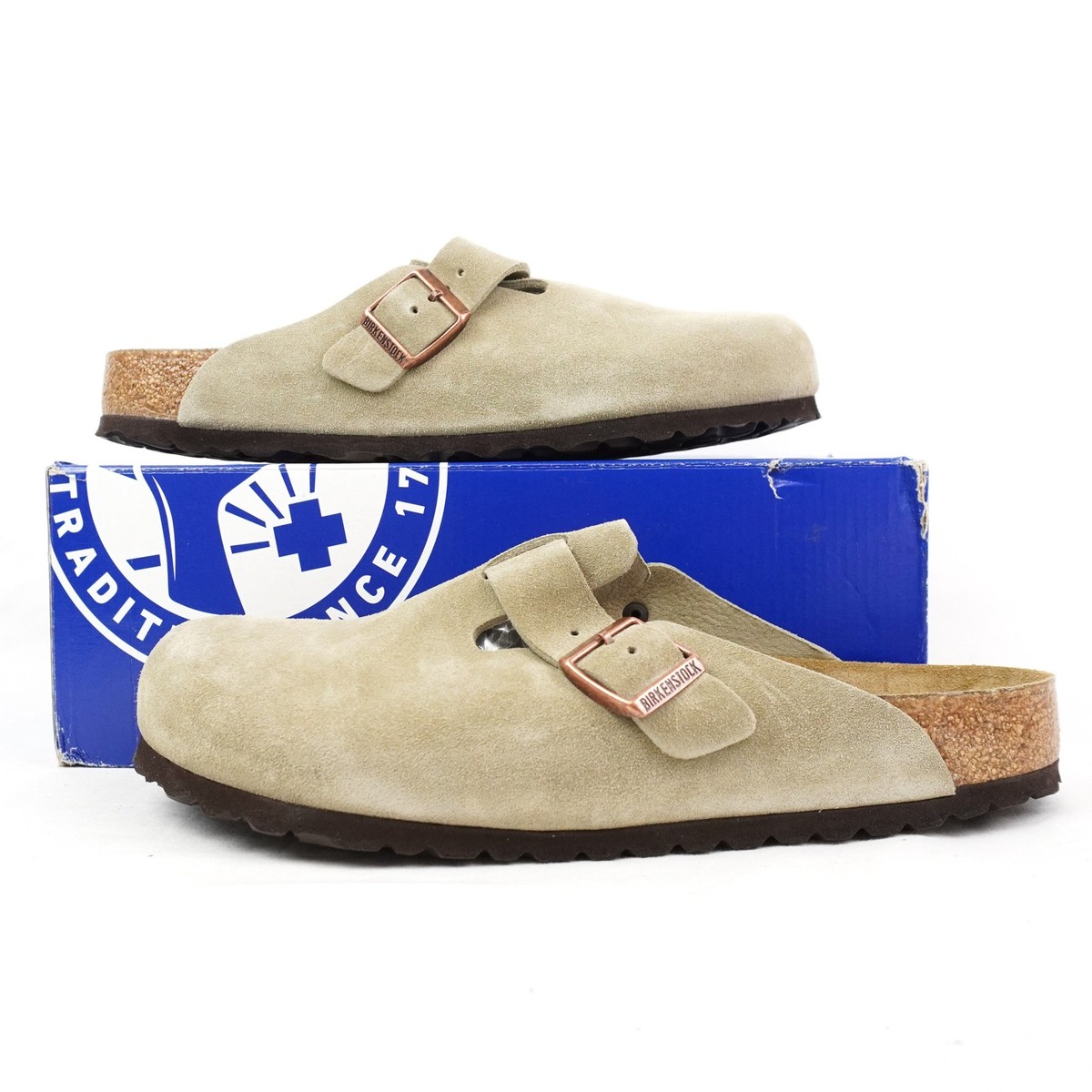 靴 BIRKENSTOCK BOSTON BS TAUPE Boston Soft Footbed Suede Leather Taupe | BIRKENSTOCK