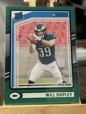 Panini 2024 Donruss Rated Rookie Will Shipley #312 Press Proof Green Eagles