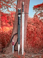 Handmade Hand Forged stainless Steel Viking Sword, hunting ready Medieval Sword