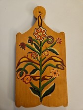 Vintage 1950s Folk Art Hand-Painted Cutting B...
