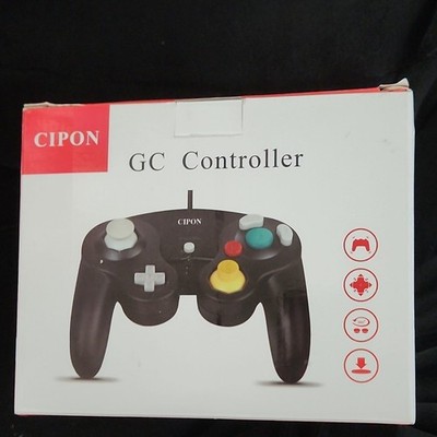 Cipon GC Controller Wired Black for Nintendo GameCube Wii with Vibration