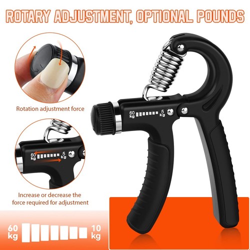2 Pcs Hand Grip Strengthener Exerciser Hand Workout Squeezer, Adjustable Resi... - Picture 2 of 7