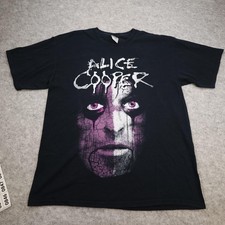 Alice Cooper Gildan Shirt Mens Large Black Psycho-Drama Tour 2008 Band Tee