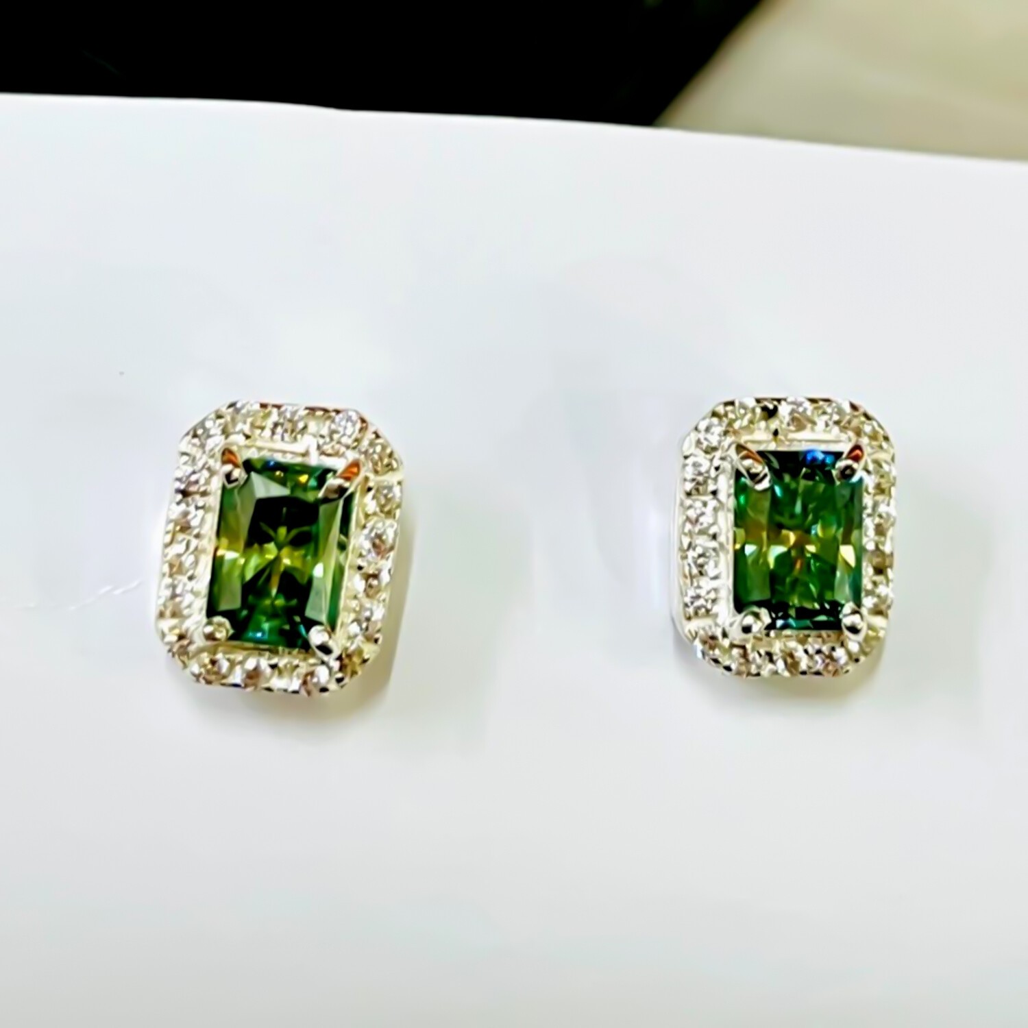 2.00 Cts Certified Blue Diamond Stud Earrings in 925 Sterling Silver For Gift