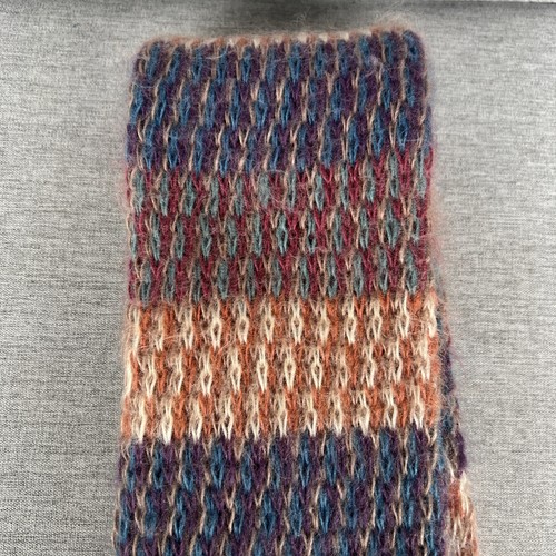 Vintage Hansen Purple Pink Orange Winter Long Scarf 60 Inch Long 4.5 Inch Wide - Picture 2 of 13