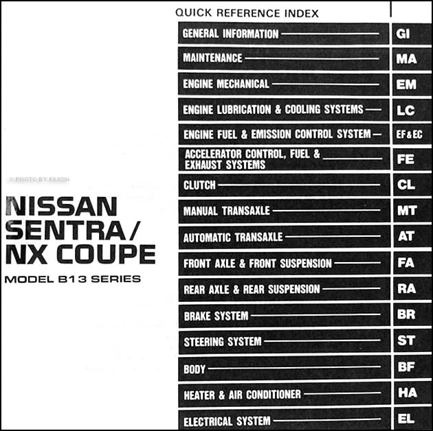 1991 Nissan Sentra NX Coupe Shop serviço de reparo manual - Imagem 2 de 2