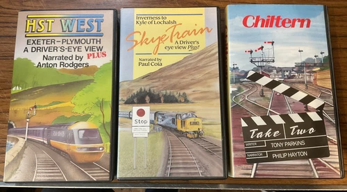 3 VHS Drivers Eye View Railway Video 125 Series, HST West, Skye Train & Chiltern