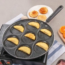 7 Holes Egg Frying Pan Aluminum Non Stick Fried Eggs Cooking Pan Burger Mold
