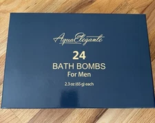 NEW Luxury Bath Bombs for Men (Aqua Elegante) - Gift Set of 24 Bubble Bathbombs