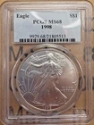 1998 American Eagle Silver $1 - Certified PCGS MS 68 - Free Shipping